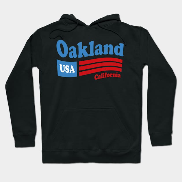 Oakland California - CA, USA - American Flag 4th of July Hoodie by thepatriotshop